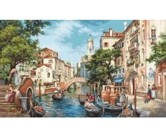 luca S Skaičiuojamas kryželiu siuvinėjimo rinkinys „San Polo gatvės“ 39x23 cm SG589