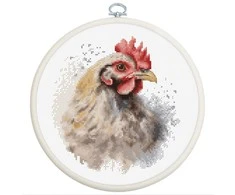 luca S Skaičiuojamo kryžminio dygsnio rinkinys su lanku „Viščiukas“ 15x16cm SBC216