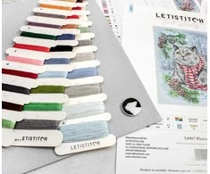LetiStitch luca S Kryželių siuvinėjimo rinkinys "Žiemos katė" 19x28cm SLETIL8997
