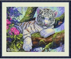 Merejka Kryželiu siuvinėjimo rinkinys "Baltasis tigras" 37x29 cm SK260