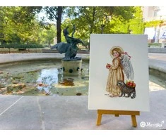 Merejka Kryželiu siuvinėjimo rinkinys Tai obuolių rinkimo metas 17x27 SK259B