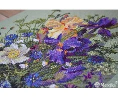 Merejka Kryželių siuvinėjimo rinkinys "Irisai ir laukinės gėlės" 25x35 SK249