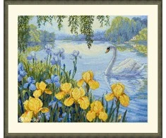 Merejka Kryželių siuvinėjimo rinkinys "Užburtas tvenkinys" 28x34 SK263