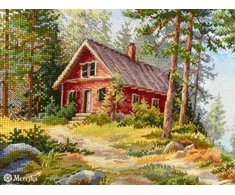 Merejka Kryželiu siuvinėjimo rinkinys „Raudona trobelė miške“ 30x39,5 SK254