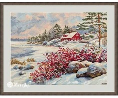 Merejka Siuvinėjimo kryželiu rinkinys "Ežero namas" 30x40 cm SK261