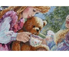 Merejka Skaičiuojamas kryželių siuvinėjimo rinkinys "Arbatos vakarėlis" 31x37 SK242