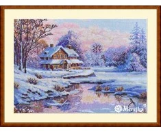 Merejka Kryželių siuvinėjimo rinkinys "Pirmasis sniegas" 20x29 cm SK240