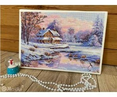 Merejka Kryželių siuvinėjimo rinkinys "Pirmasis sniegas" 20x29 cm SK240