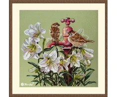Merejka Kryželiu siuvinėjimo rinkinys Tarp lelijų 25x28 SK229