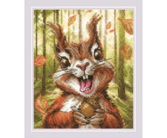 Riolis Kryželiu siuvinėjimo rinkinys. „Nutty Delight“ 15x18 cm SR2302