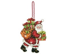DIMENSIONS Simplicity Creative Corp Kalėdų Senelis ir krepšio puošmena D70-08912