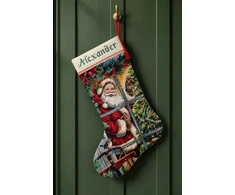 Dimensions Simplicity Creative Corp Kryželiu siuvinėjimo rinkinys Candy Cane Santa Stocking D08778