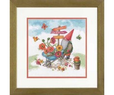 Dimensions Simplicity Creative Corp Kryželiu siuvinėjimo rinkinys "Garden Gnome" 25x25 cm D70-35441