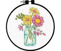 DIMENSIONS Simplicity Creative Corp Kryželio siuvinėjimo rinkinys Vasaros gėlės D72-74550