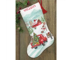 Dimensions Simplicity Creative Corp Siuvinėjimo kryželiu rinkinys "Holiday Farm Stocking" D70-09619