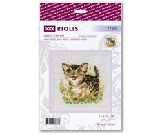 Riolis Kryželiu siuvinėjimo rinkinys Bengalijos kačiukas 15x15 SR2119