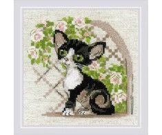 Riolis Kryželiu siuvinėjimo rinkinys "Cornish Rex Kitten" 15x15 SR2121