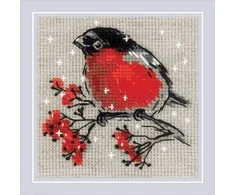 Riolis Kryželiu siuvinėjimo rinkinys Winter Guest 15x15 SR2132