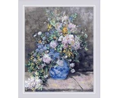 Riolis Kryželiu siuvinėjimo rinkinys "Pavasario puokštė pagal P. A. Renoir paveikslą" 40x50 SR2137