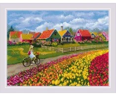 Riolis Kryželiu siuvinėjimo rinkinys „Tulpių laukas“ 40x30 SR2148