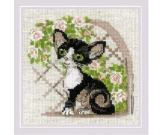 Riolis Kryželiu siuvinėjimo rinkinys "Cornish Rex Kitten" 15x15 SR2121