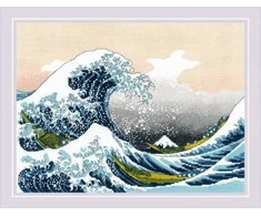 Riolis Kryželiu siuvinėjimo rinkinys „Didysis bangos ties Kanagava po K. Hokusai meno kūrinio“ 40x30 SR2186