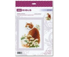 Riolis Kryželiu siuvinėjimo rinkinys Ginger Meow 24x30 SR2110