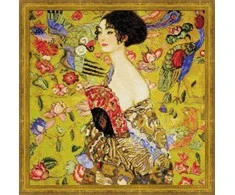 Riolis Dama su vėduokle pagal G. Klimt paveikslą 1226