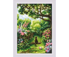 Riolis Kryželiu siuvinėjimo rinkinys Sodas sūpynės 21x30 SR2114