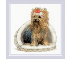 Riolis Kryželiu siuvinėjimo rinkinys Jorkšyro terjeras 25x25 SR2152