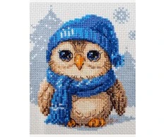 Riolis Kryželiu siuvinėjimo rinkinys „Mieloji pelėda“ 15x15 cm SRA1019