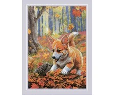 Riolis Kryželiu siuvinėjimo rinkinys. "Susitikimas miške" 21x30 cm SR2303