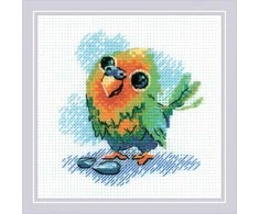 Riolis Kryželiu siuvinėjimo rinkinys „Maža papūga“ 15x15 cm SR2284