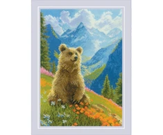 Riolis Kryželių siuvinėjimo rinkinys "Nevykėlis meškinas" 21x30 cm SR2344