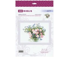 Riolis Kryželiu siuvinėjimo rinkinys "Švelnios ramunės" 30x21 cm SR2277
