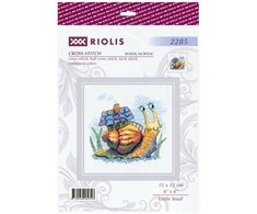 Riolis Kryželiu siuvinėjimo rinkinys "Mažas sraigė" 15x15 cm SR2285