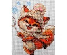 Riolis Kryželių siuvinėjimo rinkinys "Žaisminga lapė" 15x15 cm SRA1018