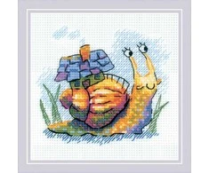 Riolis Kryželiu siuvinėjimo rinkinys "Mažas sraigė" 15x15 cm SR2285