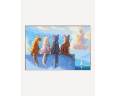 Uab Riolis Ristinystės rinkinys Katės prie jūros 30x21 cm SRA1034