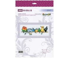 Riolis Siuvinėjimo kryželiu rinkinys "Papūgos" 40x15 cm SR2317