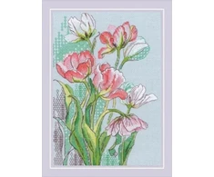Riolis Siuvinėjimo kryželiu rinkinys "Grakščios tulpės" 21x30 cm SR2354