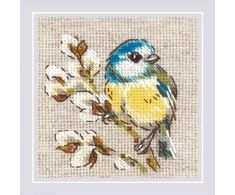 Riolis Kryželiu siuvinėjimo rinkinys „Zylė“ 10x10 cm SR2244