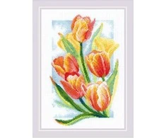 Riolis Kryželiu siuvinėjimo rinkinys "Pavasario švytėjimas. Tulpes" 21x30 SR2191