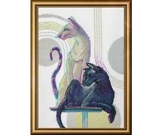 Riolis Kryželiu siuvinėjimo rinkinys - Aine kolekcija "Mistinės katės" 21x30 cm SRA1011