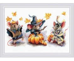 Riolis Kryželiu siuvinėjimo rinkinys Spooky Mouse Trio 30x21 SR2241