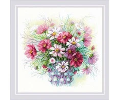 Riolis Kryželiu siuvinėjimo rinkinys „Watercolor Cosmos“ 30x30 cm SR2228