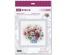 Riolis Kryželiu siuvinėjimo rinkinys „Watercolor Cosmos“ 30x30 cm SR2228