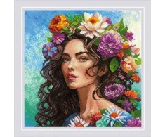Riolis Kryželio siuvinėjimo rinkinys Floral Muse 30x30 SR2254