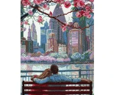 Riolis Kryželiu siuvinėjimo rinkinys - Aine kolekcija „Blooming New York“ 30x40 cm SRA1015
