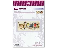 Riolis Kryželio siuvinėjimo rinkinys "Paukščiai ant šakos" 35x15 cm SR2250